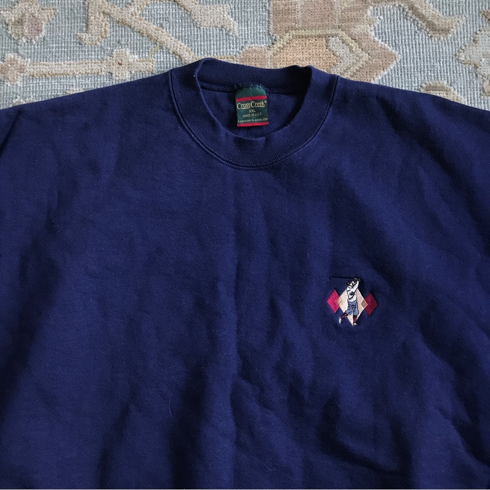 VTG Heavyweight Golf Sweatshirt Made in USA Embroidered Pullover Cross Creek XXL